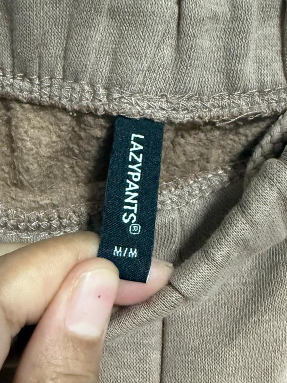 LazyPants Fleece Jogger Sweatpants | Taupe | Medium - Picture 5 of 7